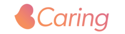 The logo for BCaring, Brattle's employee resource group for parents and other caregivers and their allies. The logo is a heart turned on it's side to look like the letter B with a pink to orange gradient, followed by the word